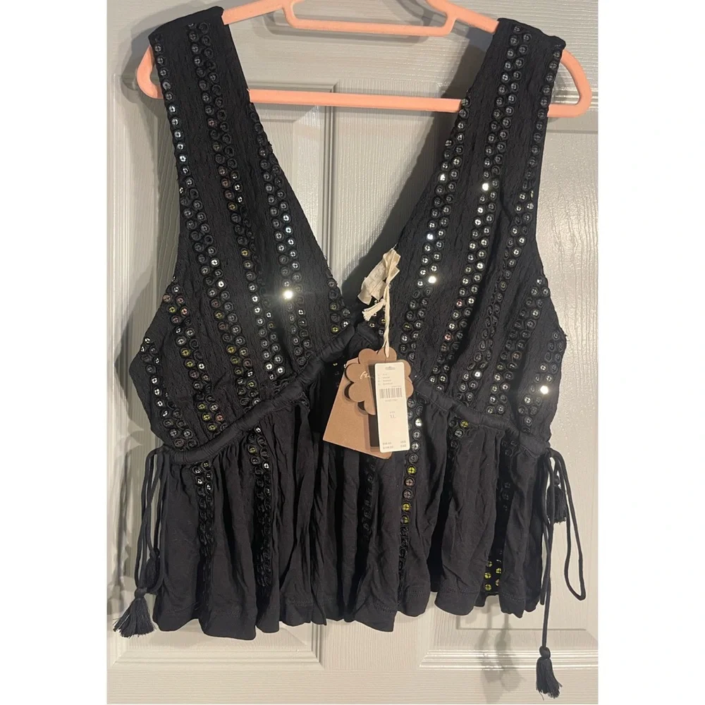 Anthropologie Sequined V-Neck Tank NWT SZ XL & L - Picture 7 of 14